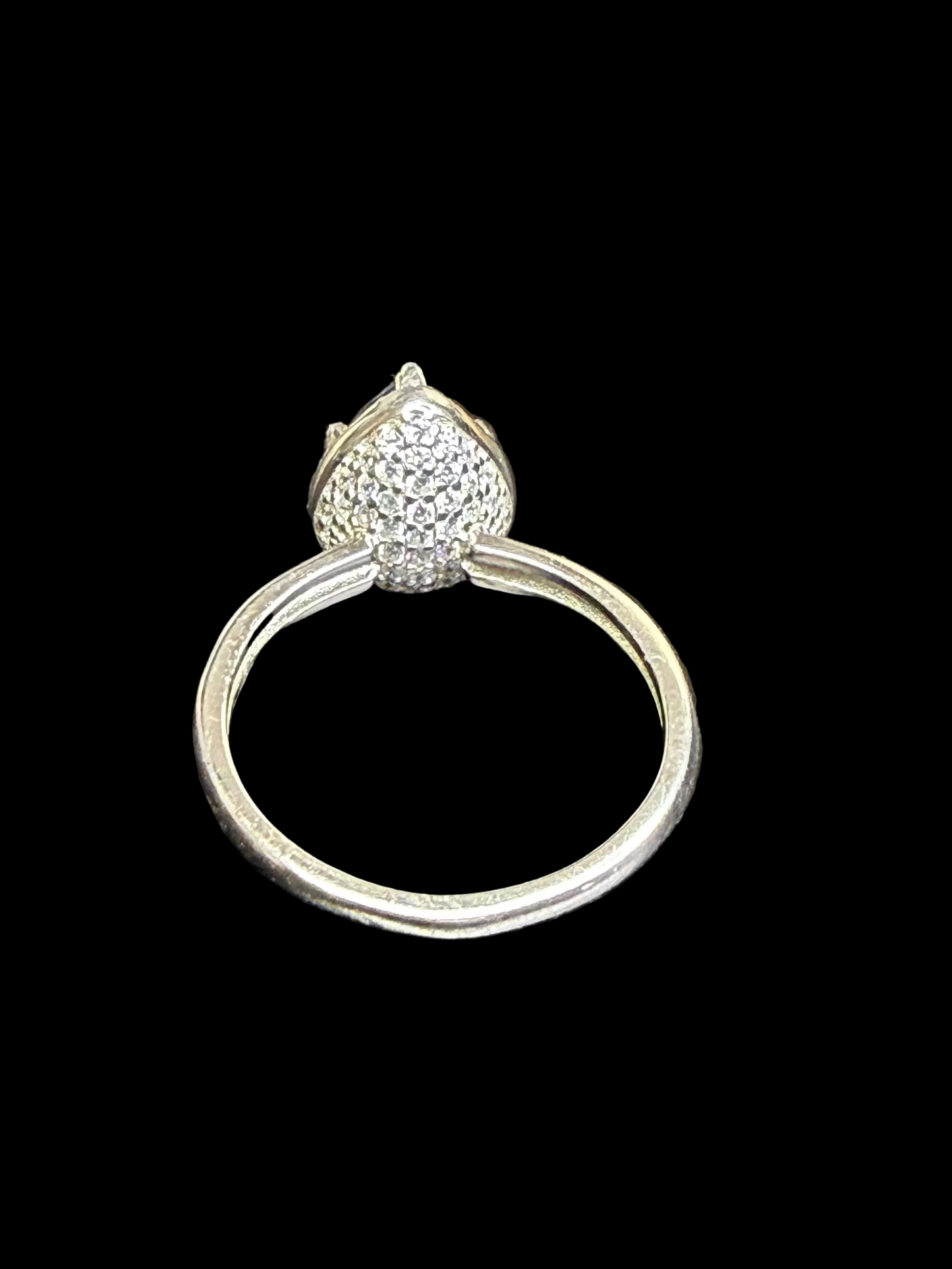 Elegant Sapphire & CZ Ring - size 7