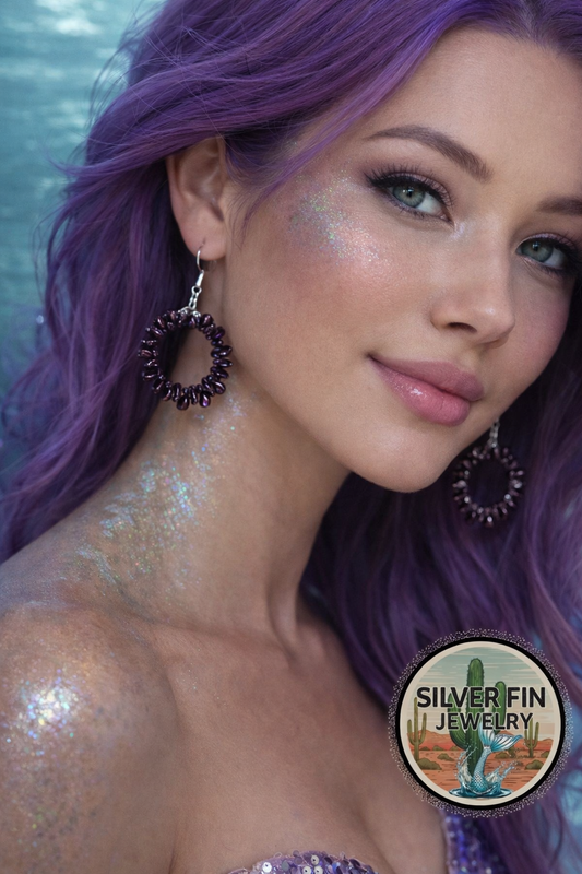 Hand-Strung Genuine Garnet Chip Earrings