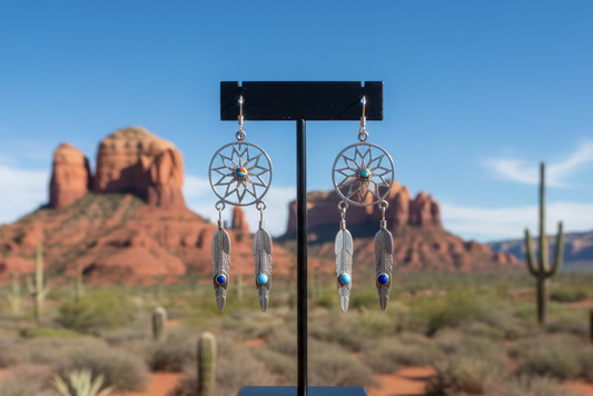 Dream Catcher Dangle Earrings (Artist Signed)
