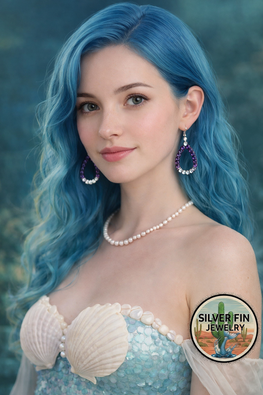 Hand-strung Amethyst & Ethiopian Opal Heishi Bead Earrings