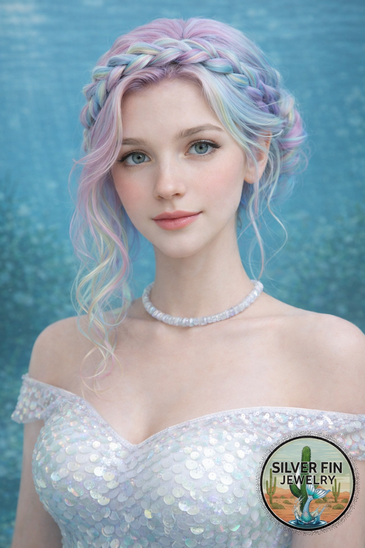 Hand-Strung Rainbow Moonstone Memory Wire Necklace