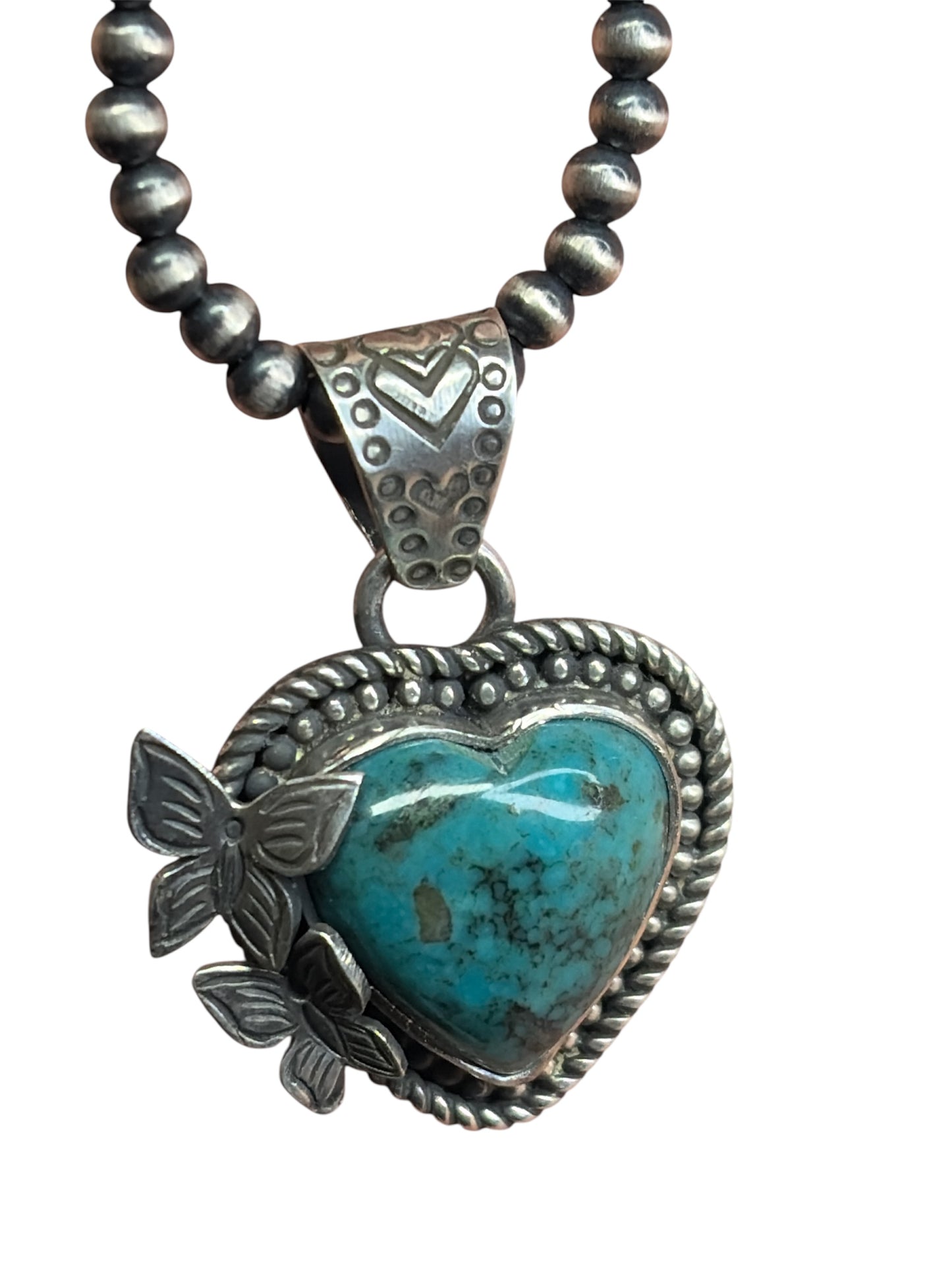 Handcrafted Kingman Turquoise & Butterfly Pendant