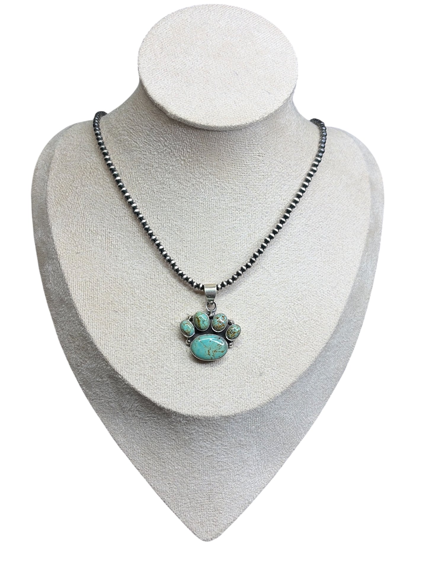 Handcrafted Kingman Turquoise Paw Pendant