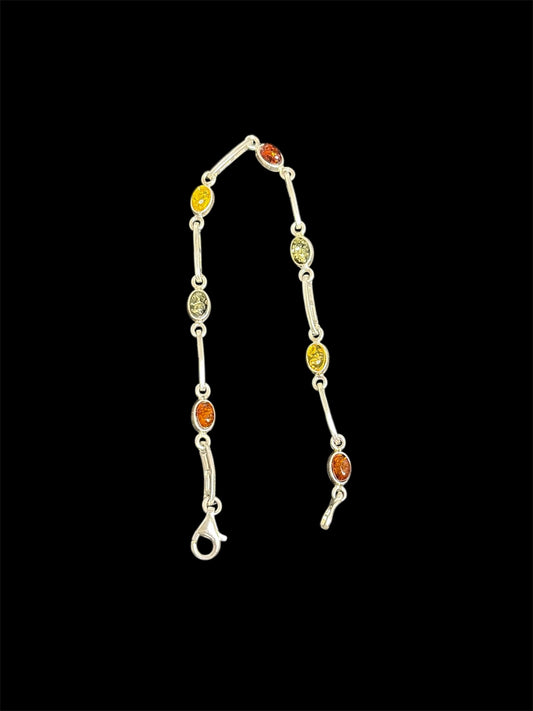 Multi-Amber Sterling Bracelet