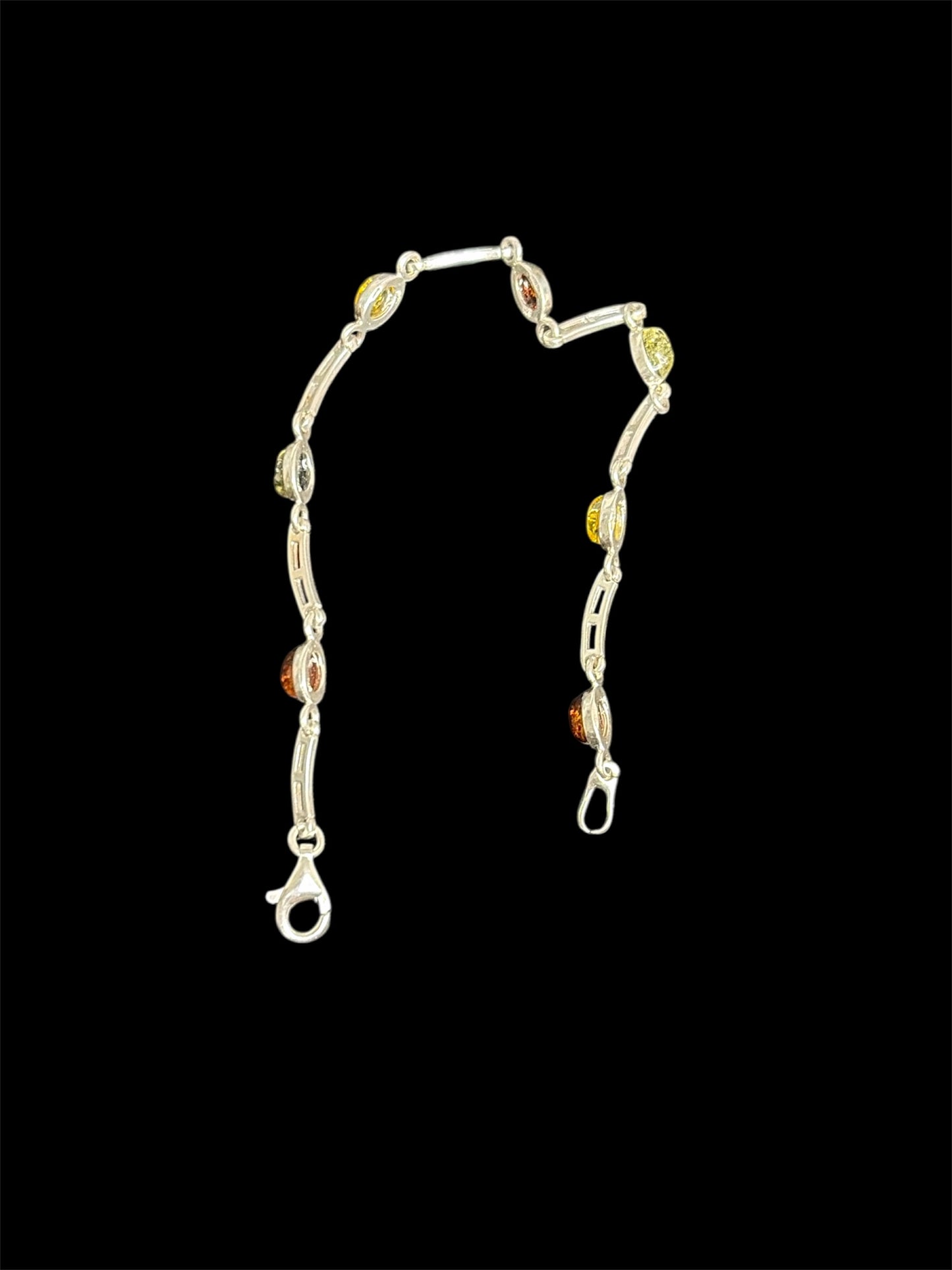 Multi-Amber Sterling Bracelet