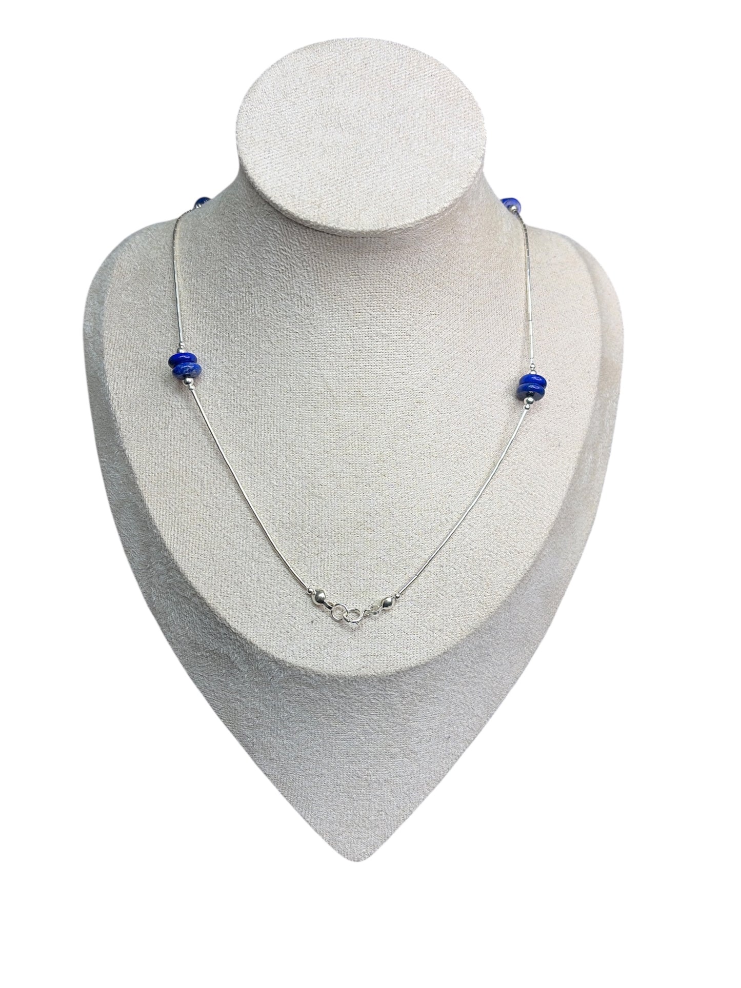 Liquid Silver & Lapis Lazuli Necklace