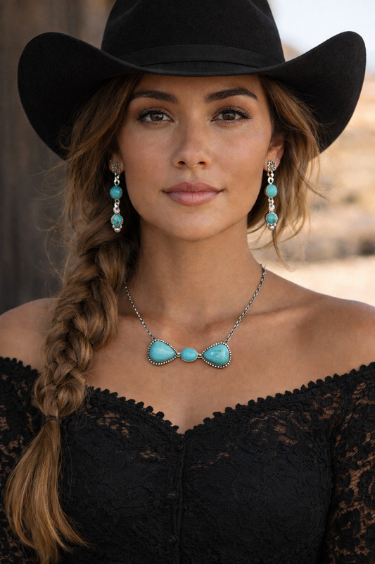 The Bow Necklace Handcrafted Kingman Turquoise