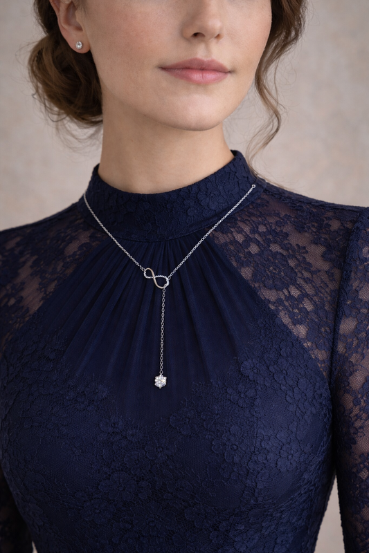 2.1ct Moissanite Infinity Necklace
