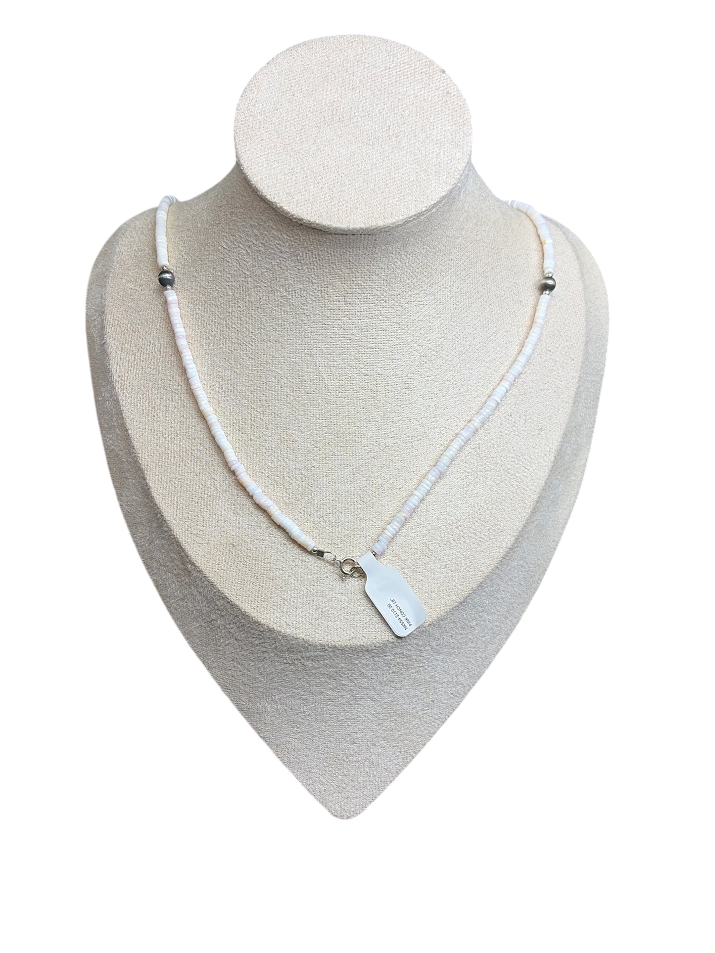 Beaded Pink Conch & Desert Pearl Necklace