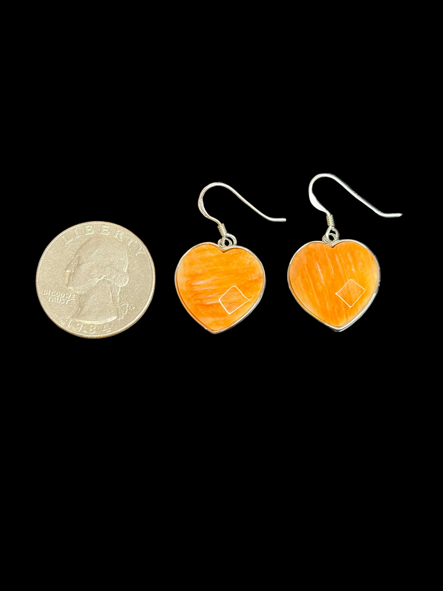 Faceted Orange Spiny Dangle Earrings (See Description)