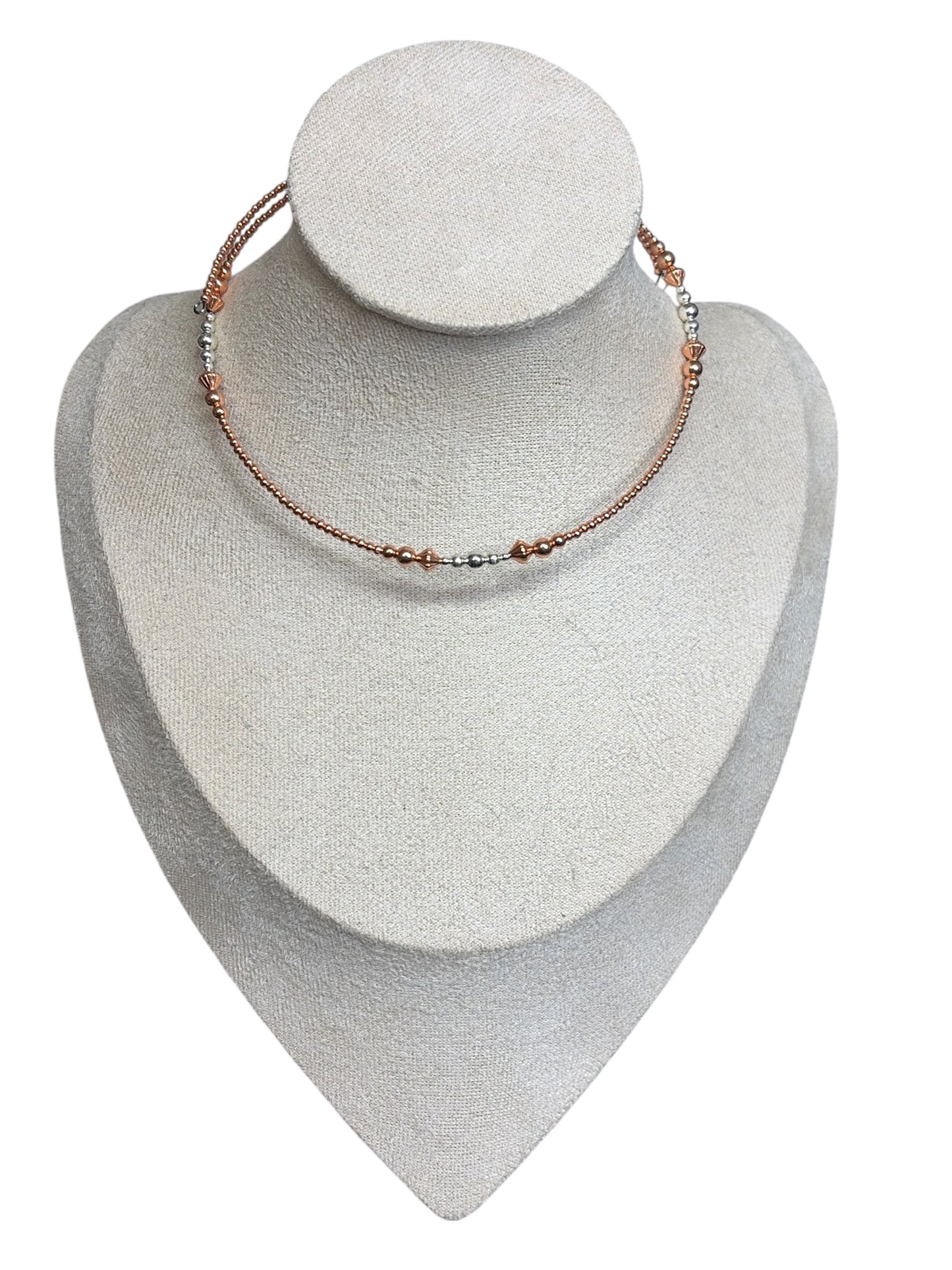 Copper & Sterling Memory Wire Necklace