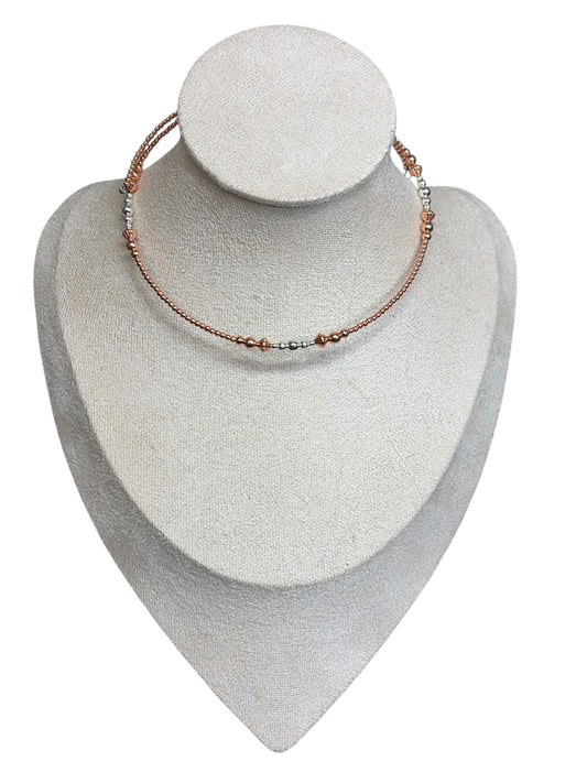 Copper & Sterling Memory Wire Necklace