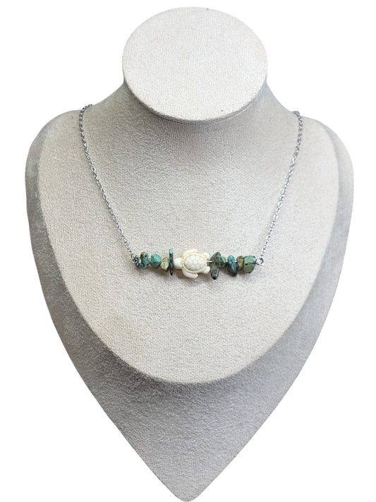 African Turquoise & Magnesite Turtle Necklace