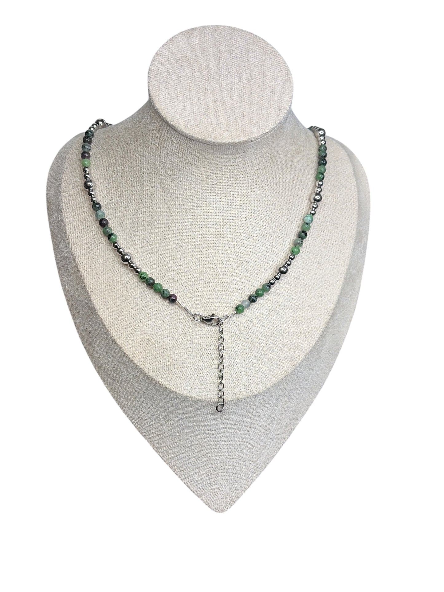 Stainless Pearl & Ru by Zoisite Necklace
