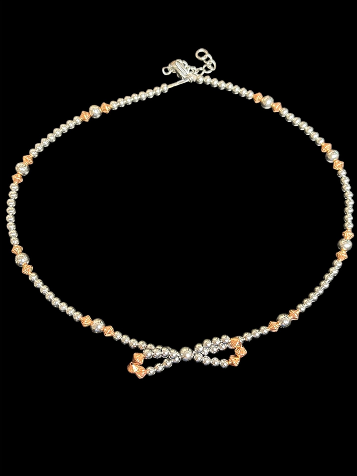 Copper & Steel Bow Tie Choker Necklace