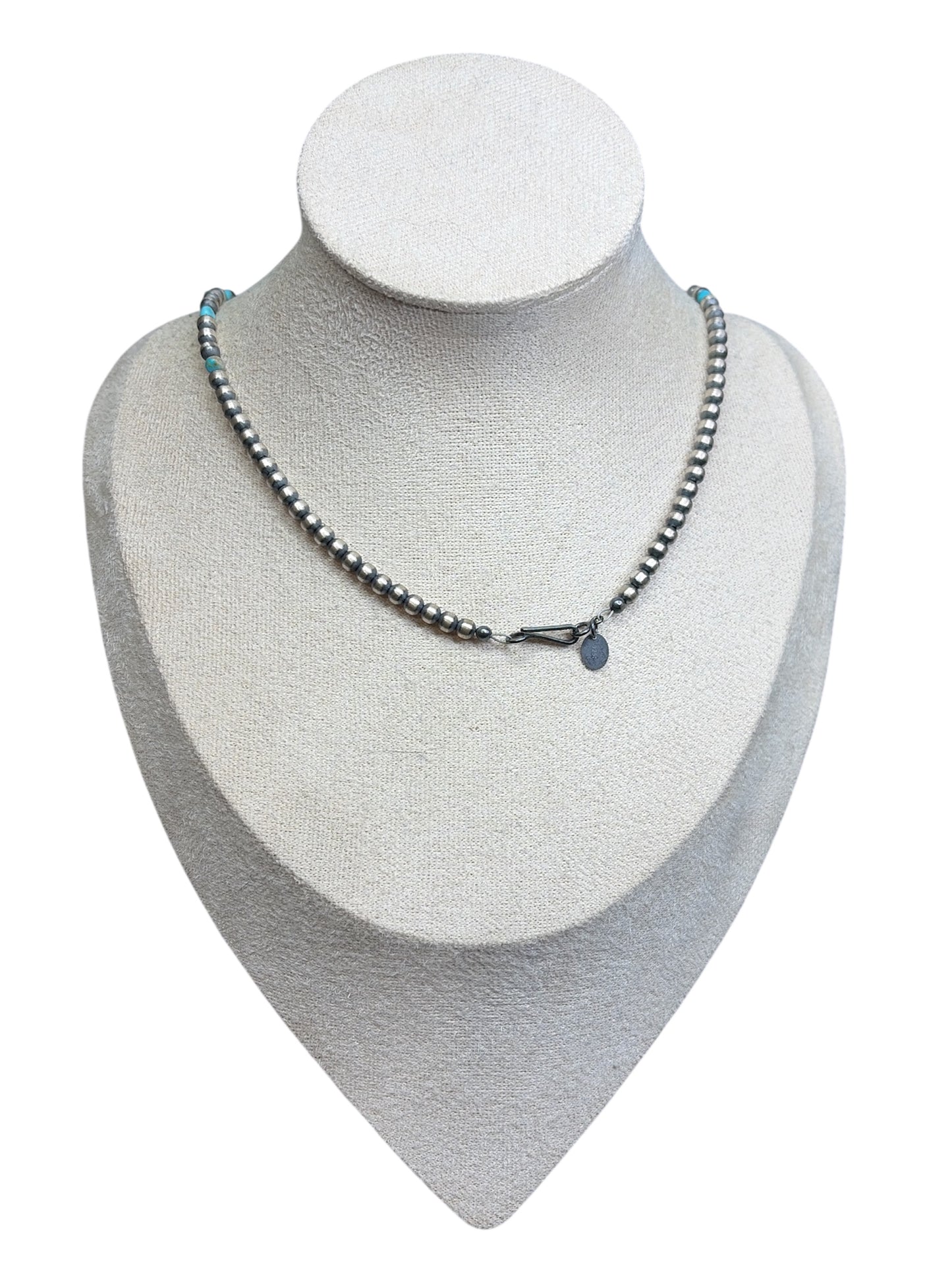 Turquoise & Sterling Pearl Necklace