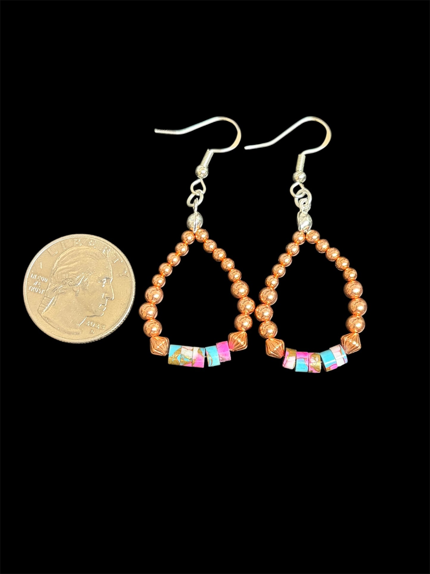 Copper & Cotton Candy Hoop Earrings