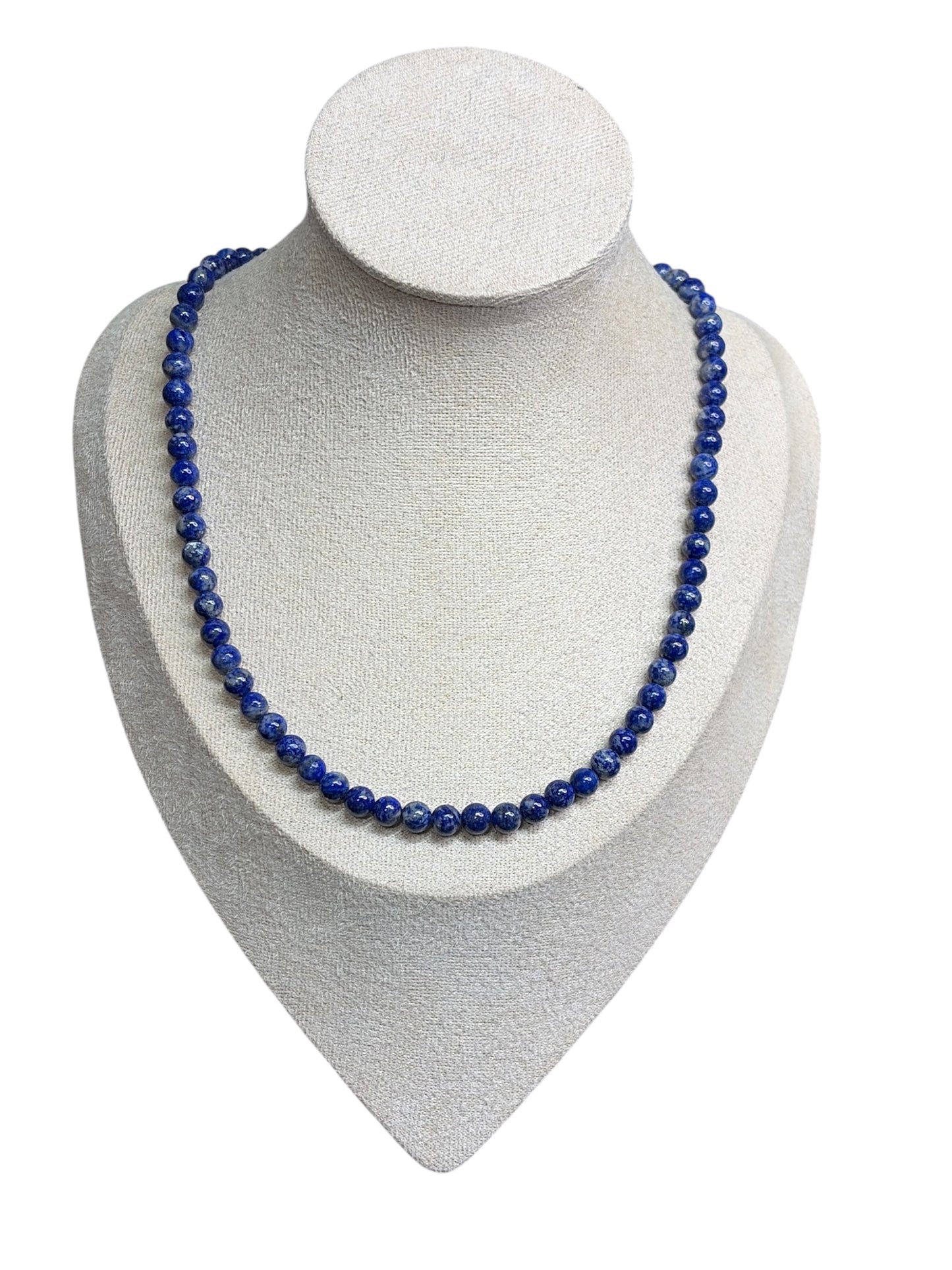 Sterling & 6mm Lapis Lazuli Necklace