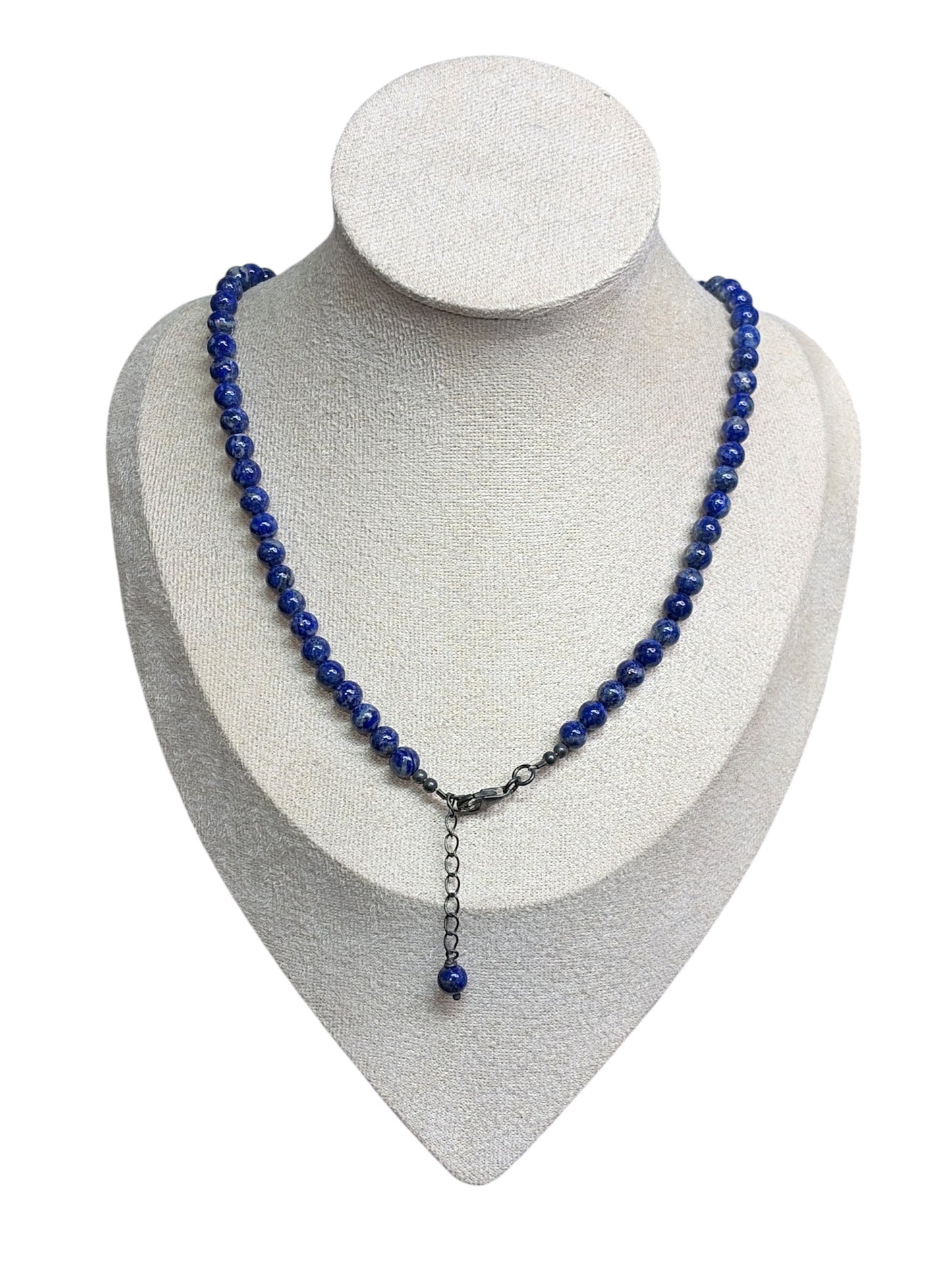Sterling & 6mm Lapis Lazuli Necklace