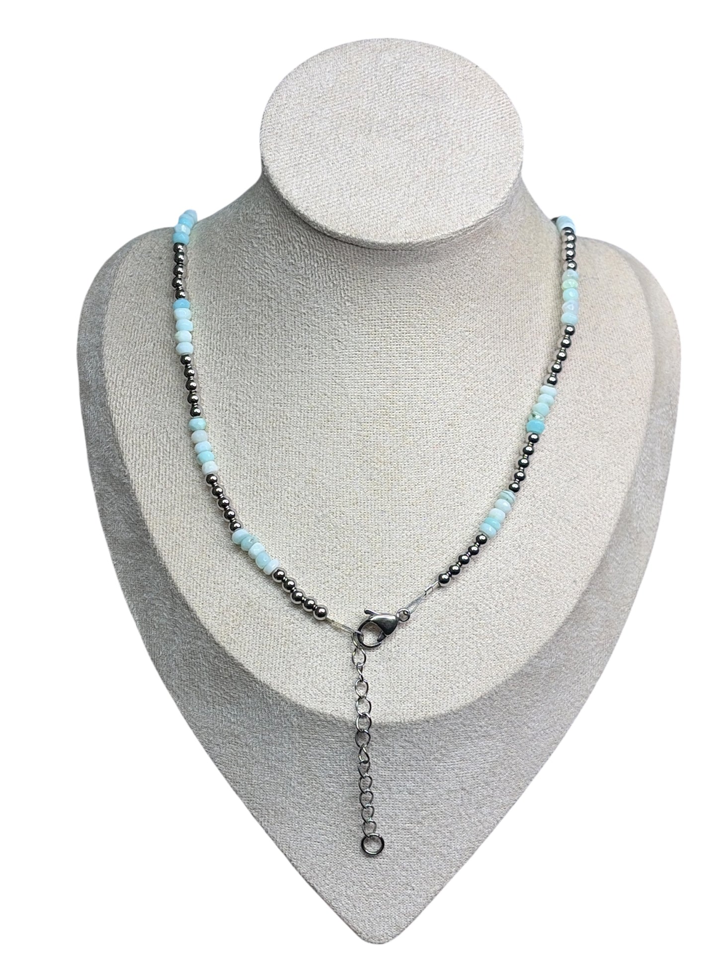 Amazonite & Stainless Pearl Necklace