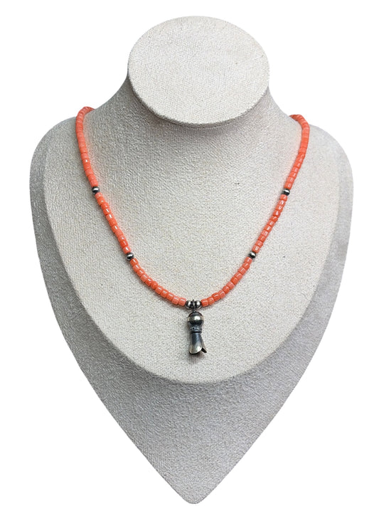 Apple Coral & Sterling Necklace