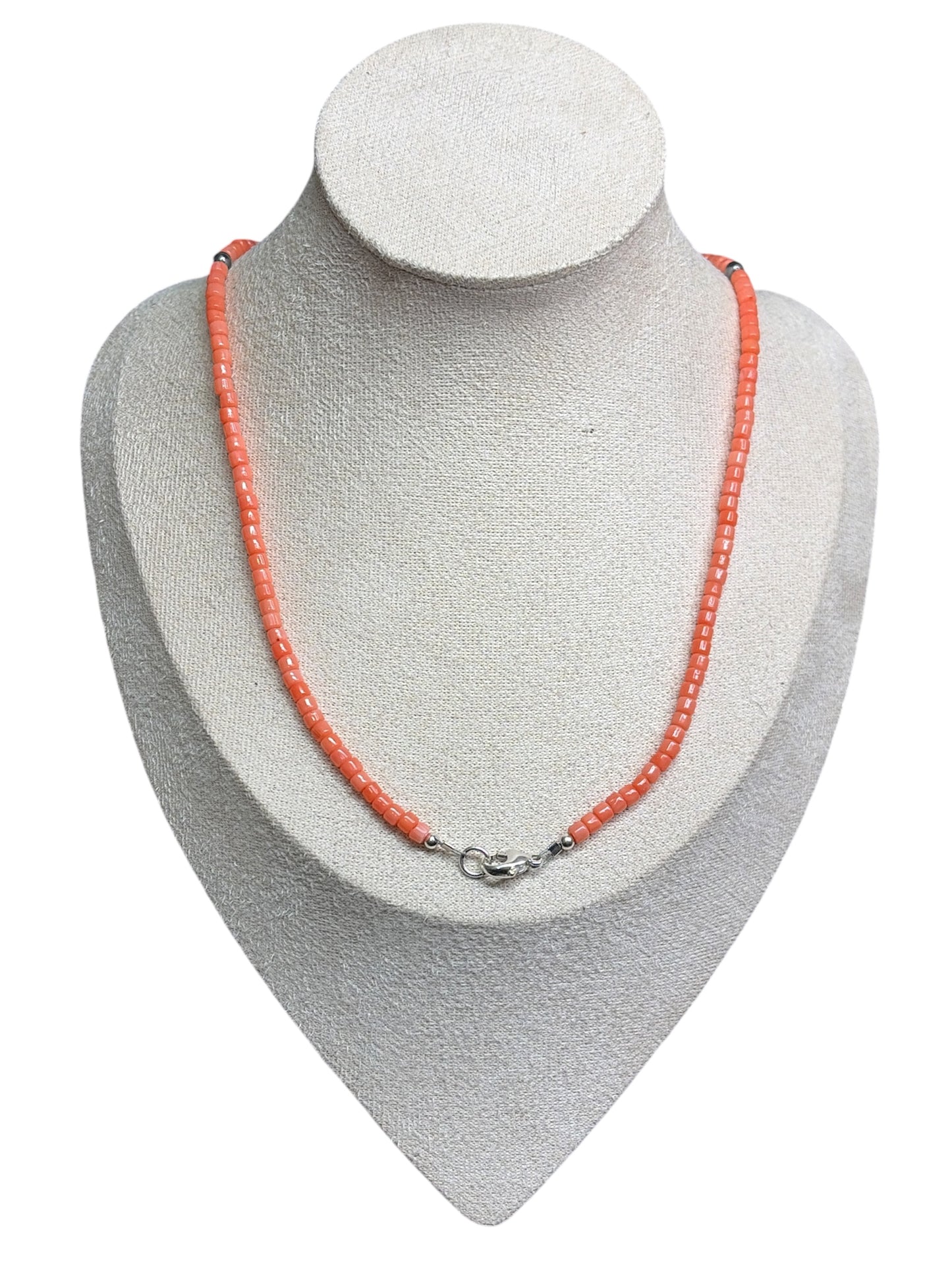 Apple Coral & Sterling Necklace