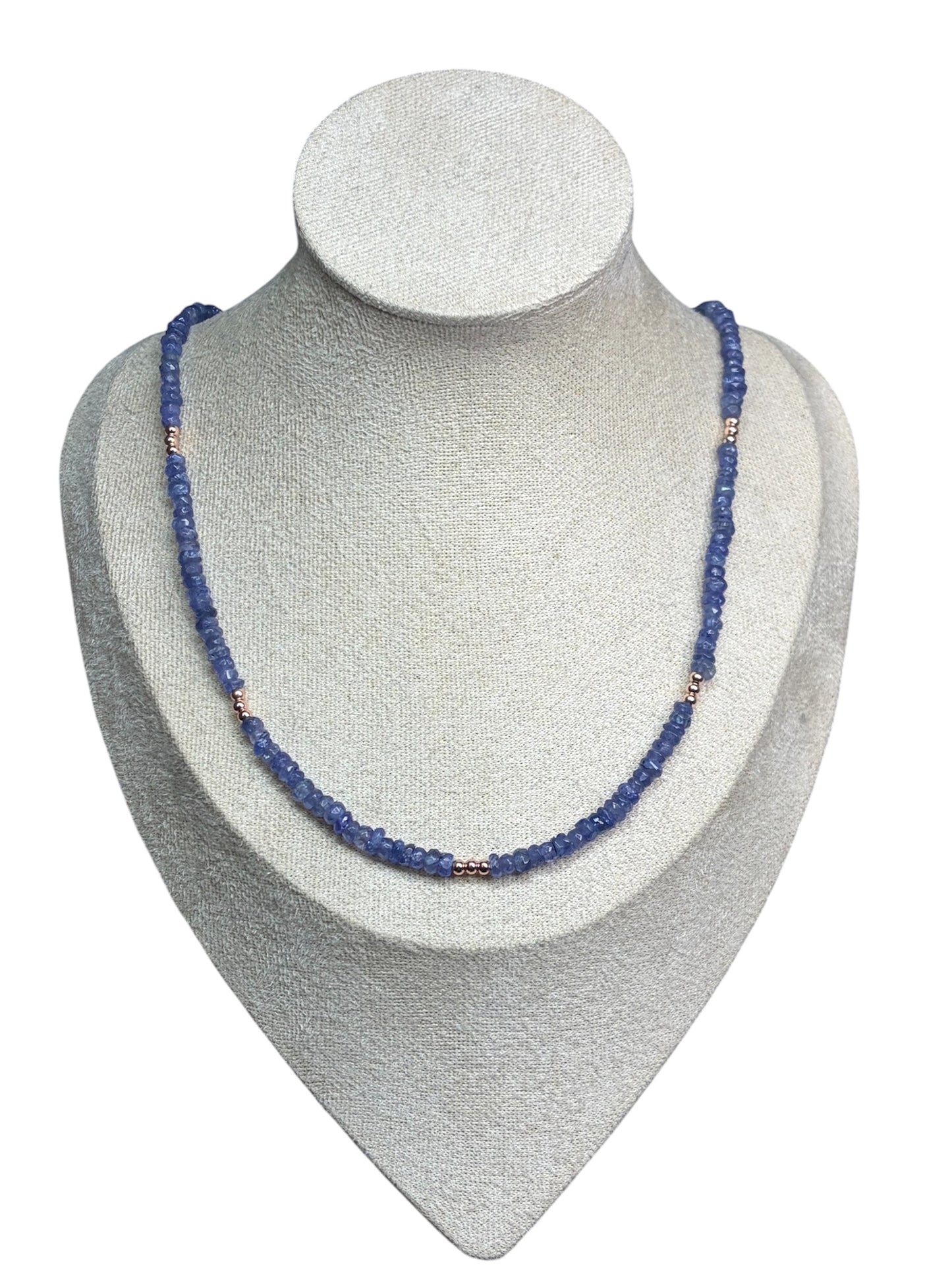 Genuine Tanzanite & Rose Gold Filled Necklace