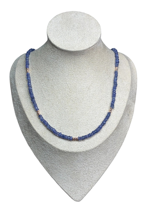 Genuine Tanzanite & Rose Gold Filled Necklace