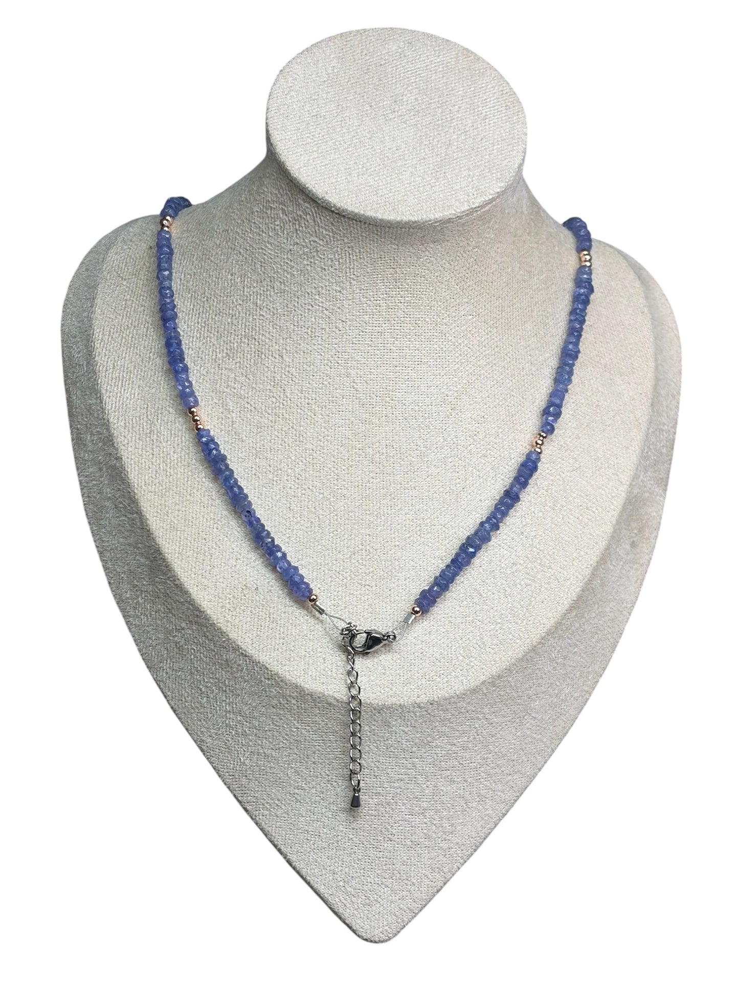 Genuine Tanzanite & Rose Gold Filled Necklace