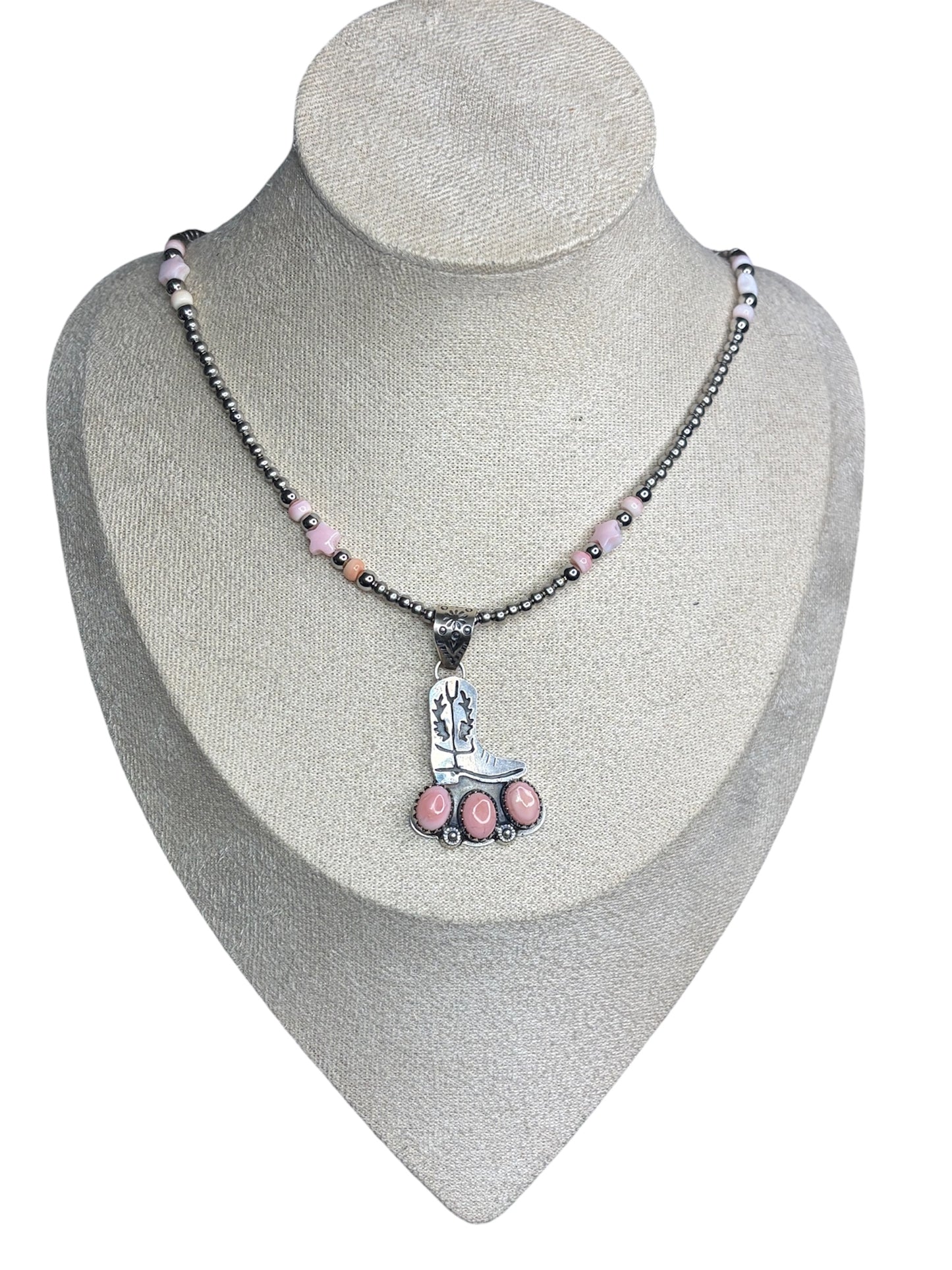 Handcrafted Pink Conch Boot Pendant