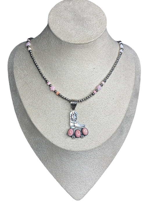 Handcrafted Pink Conch Boot Pendant