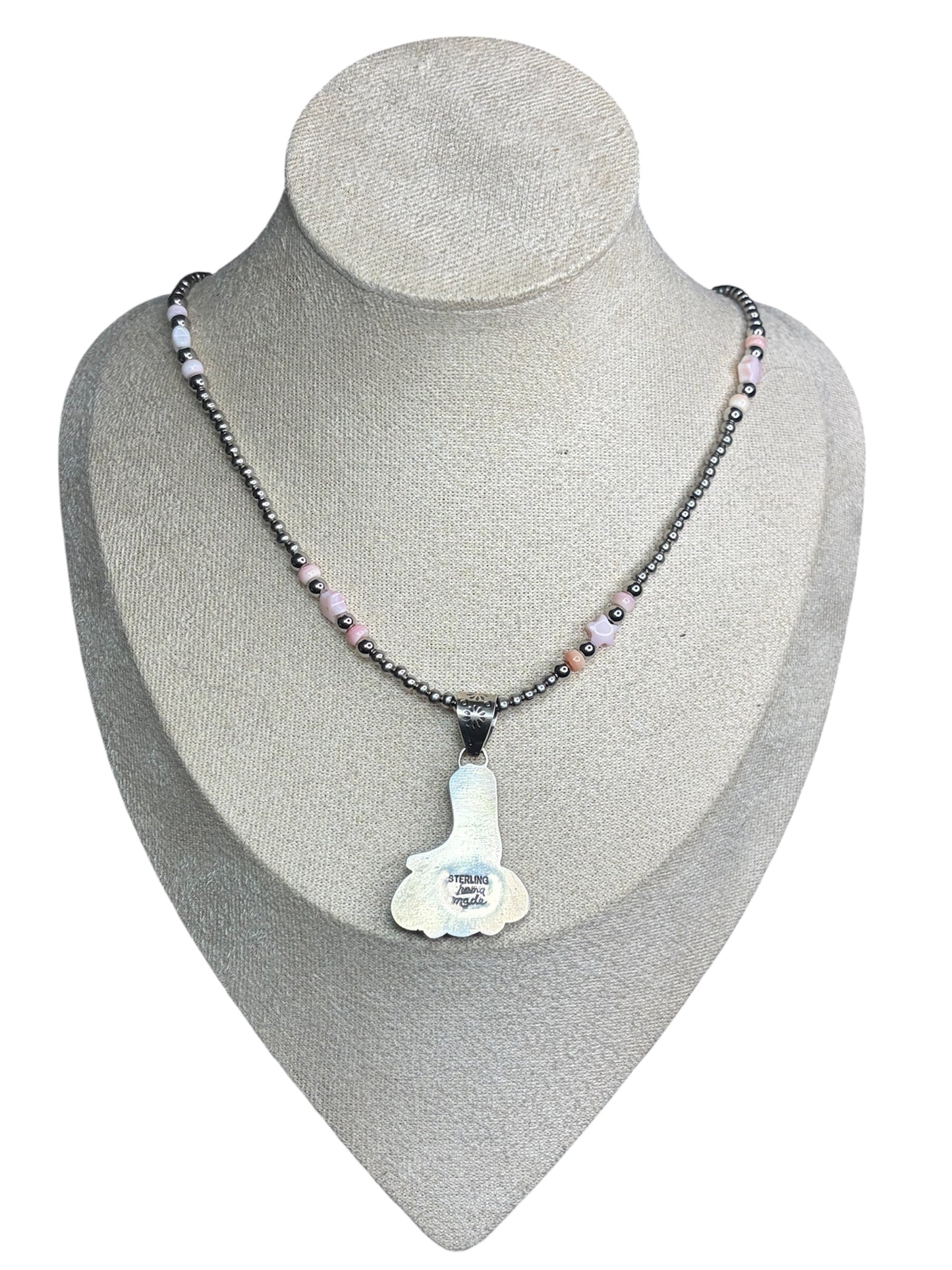 Handcrafted Pink Conch Boot Pendant