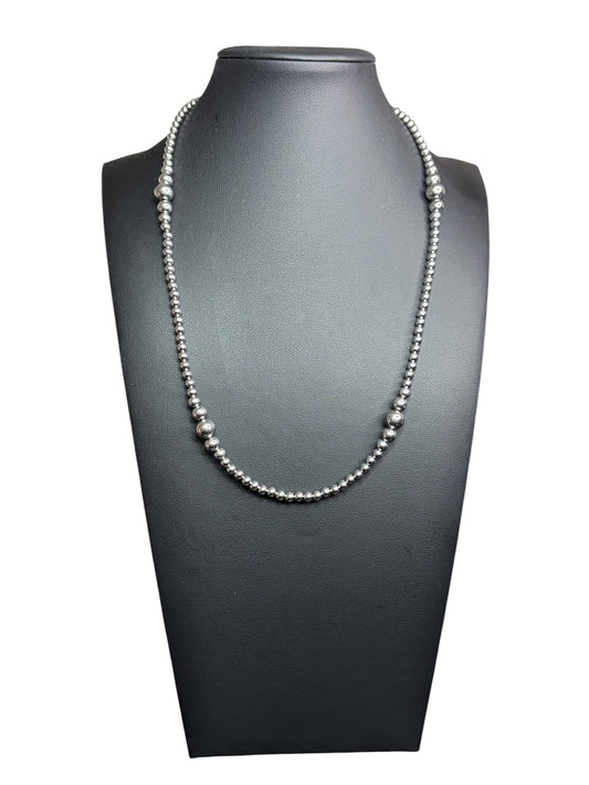 4mm-8mm Graduated Stainless Pearl Necklace - 18”-20”
