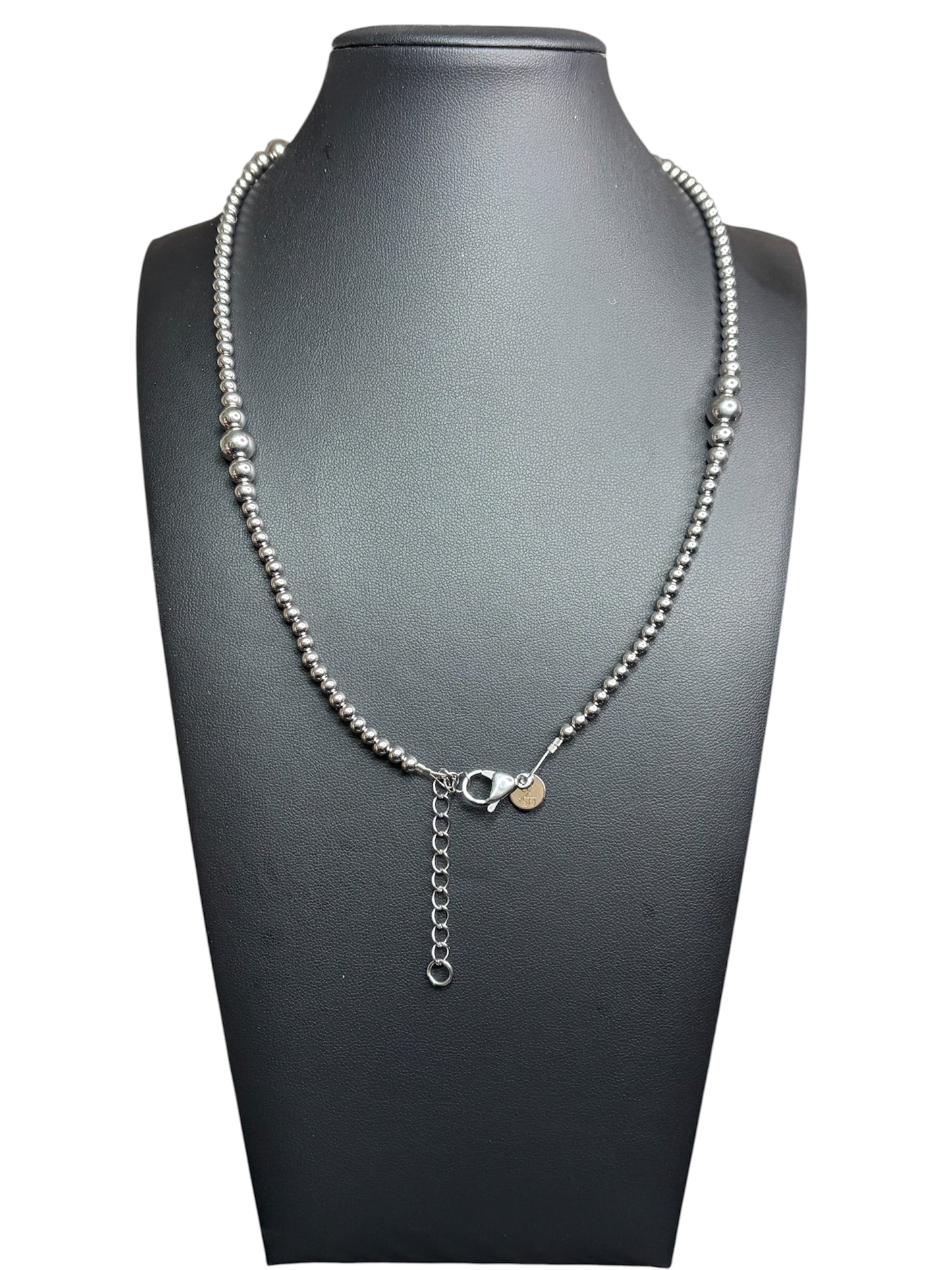 4mm-8mm Graduated Stainless Pearl Necklace - 18”-20”