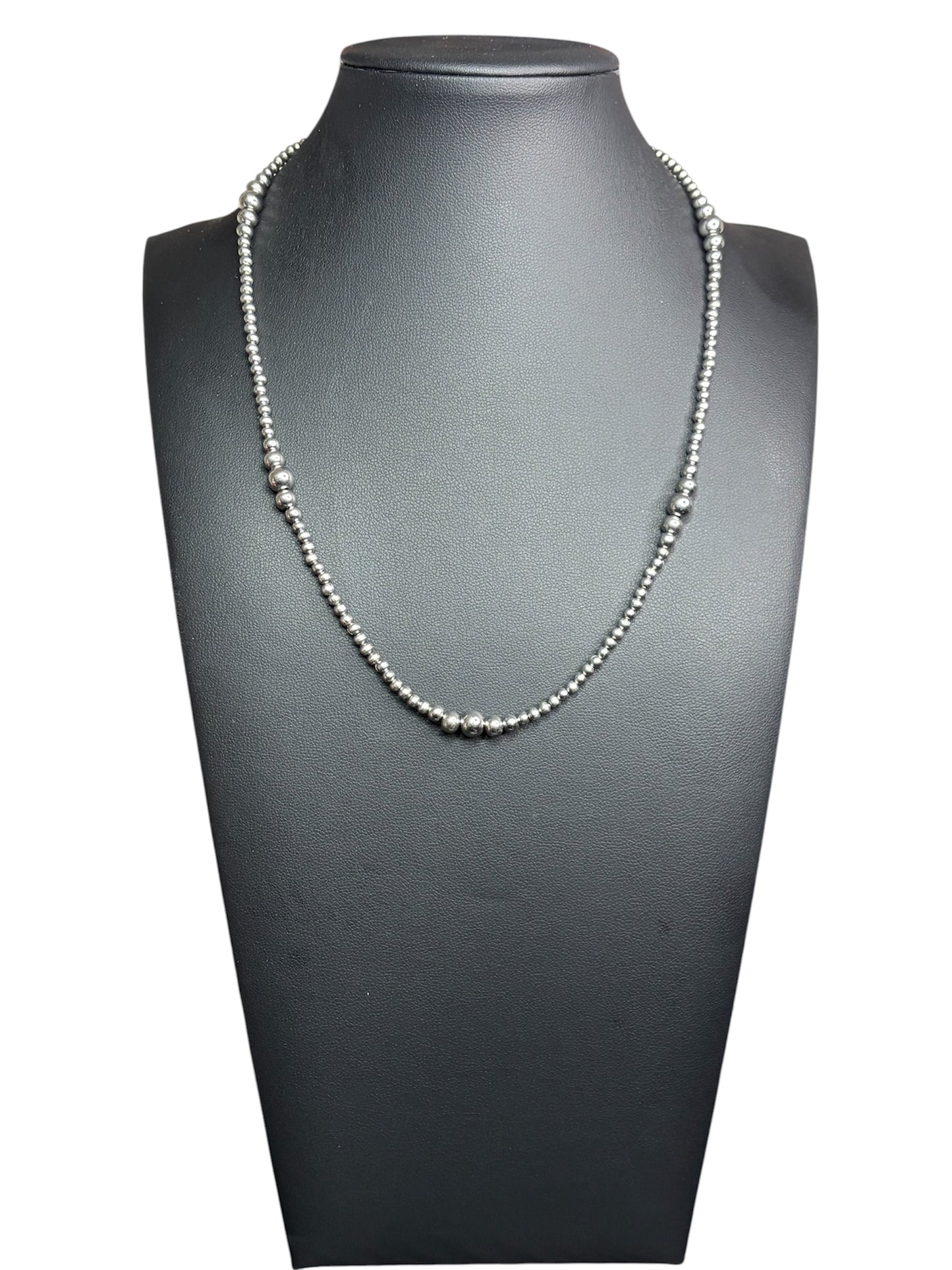 3mm-6mm Graduated Stainless Pearl Necklace 16”-18”