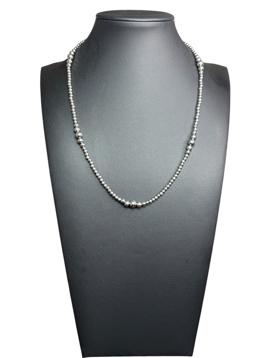 3mm-6mm Graduated Stainless Pearl Necklace 16”-18”