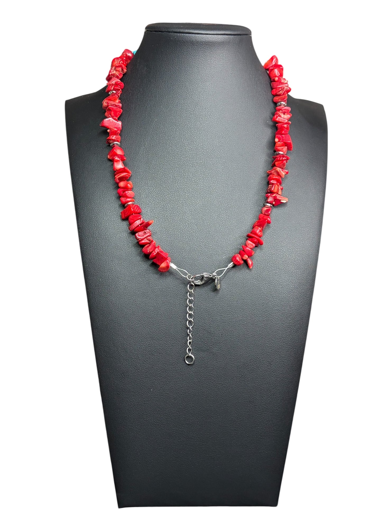Coral & Turquoise Chief Head Necklace (stainless)