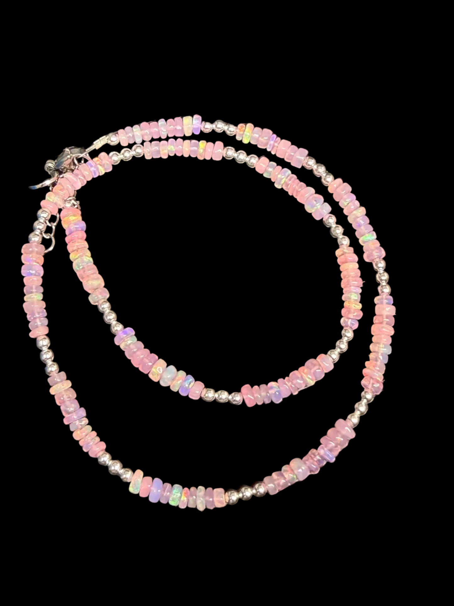Pink Opal & Sterling Necklace