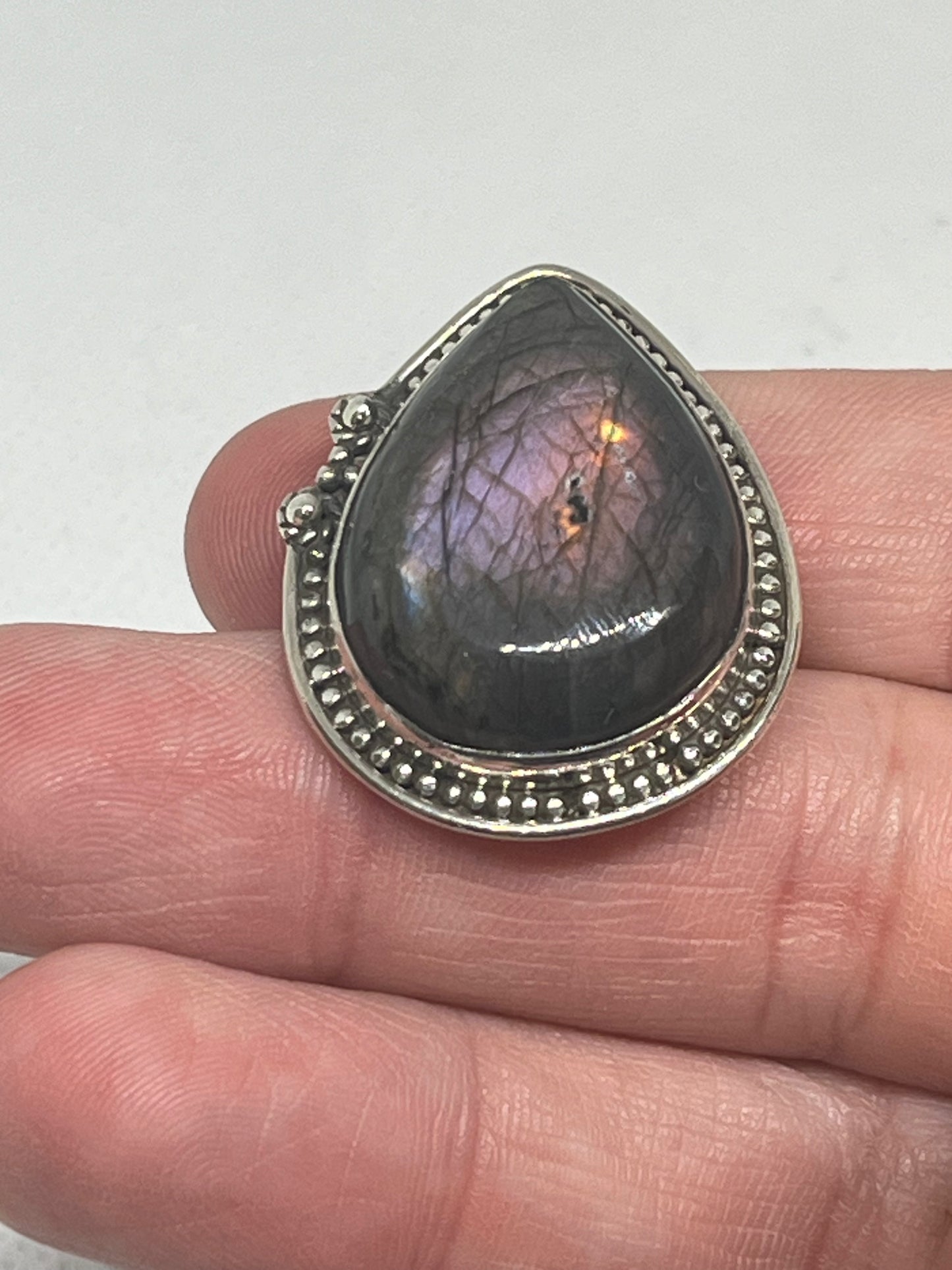 Purple Labradorite Sterling Silver Rings