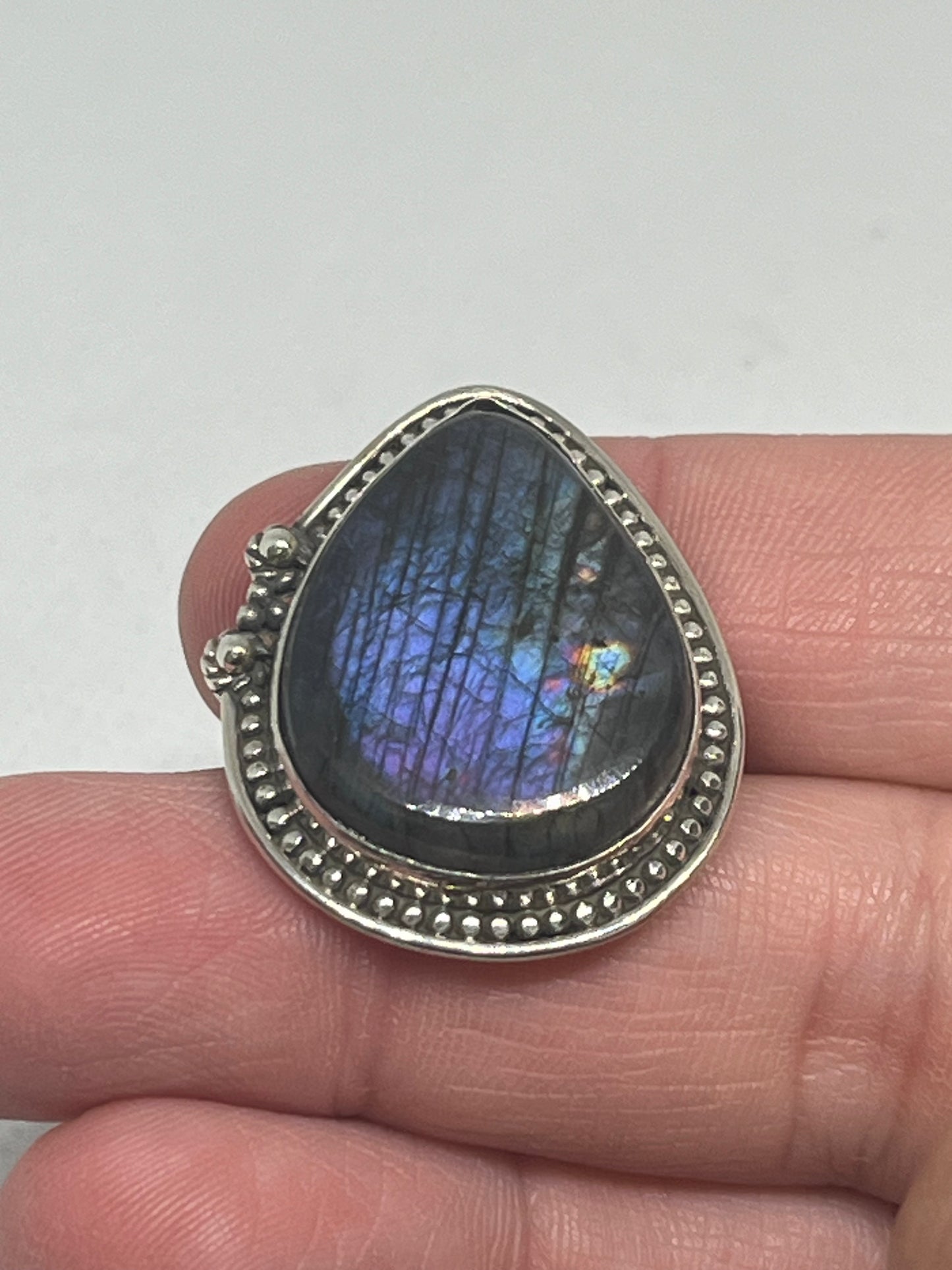 Purple Labradorite Sterling Silver Rings