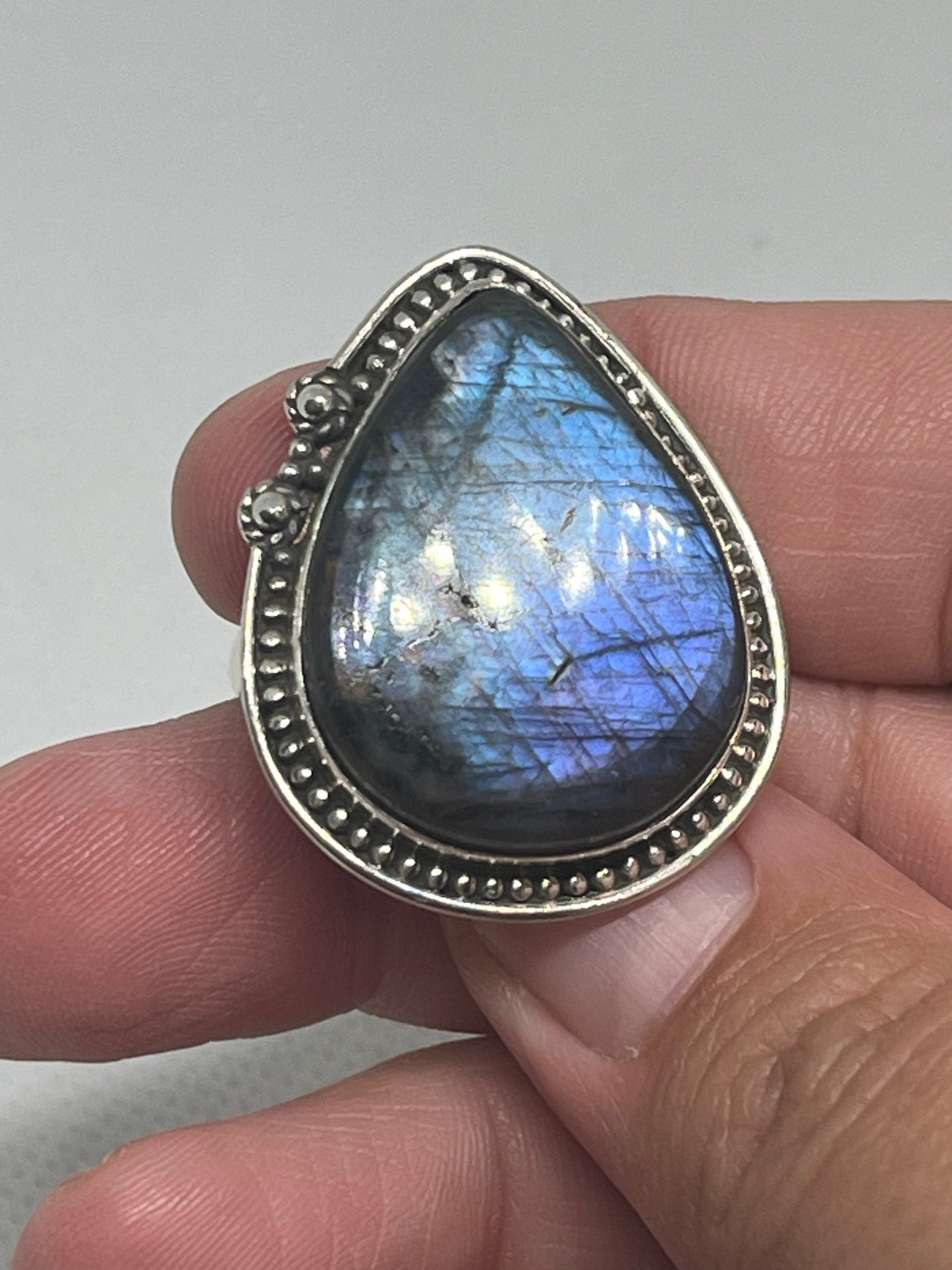 Purple Labradorite Sterling Silver Rings