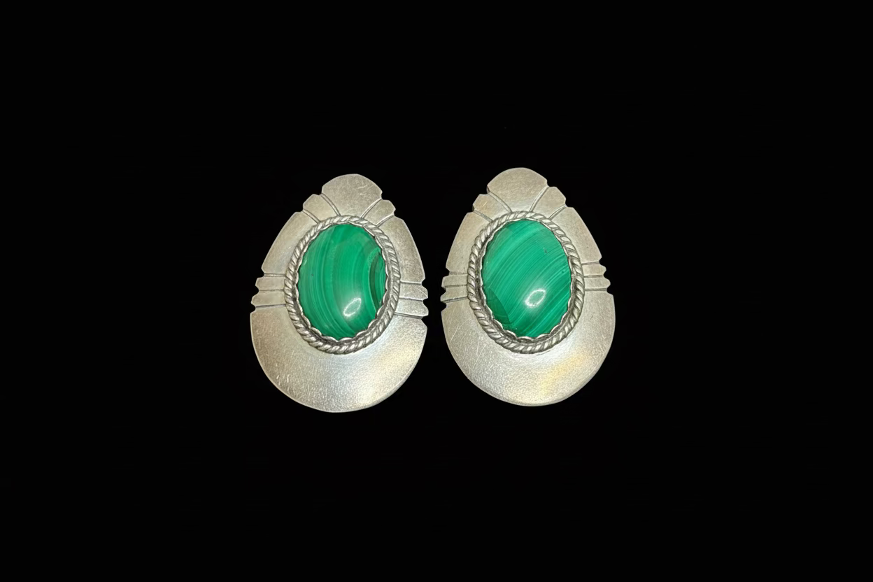 Vintage- Native American - Malachite Earrings
