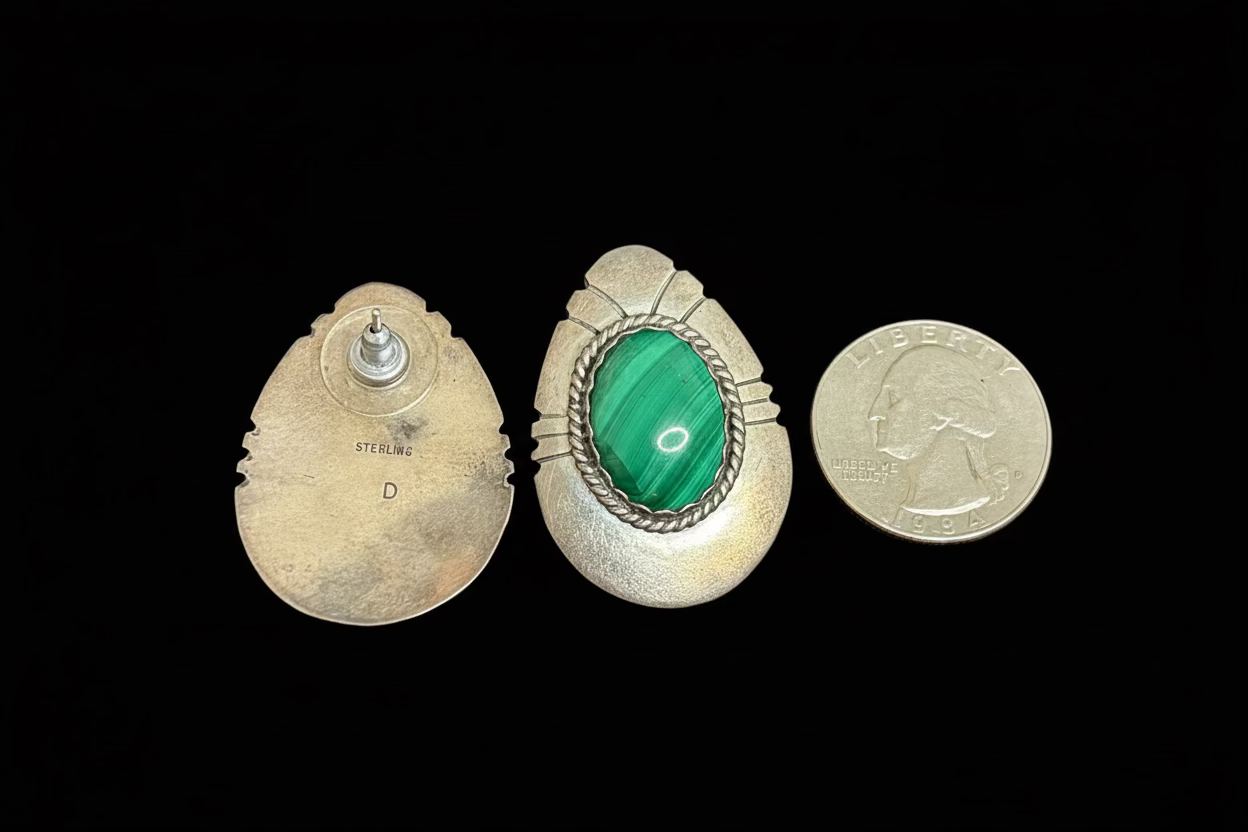 Vintage- Native American - Malachite Earrings