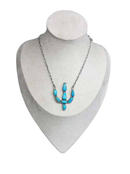 Blue Ridge Turquoise Cactus Necklace