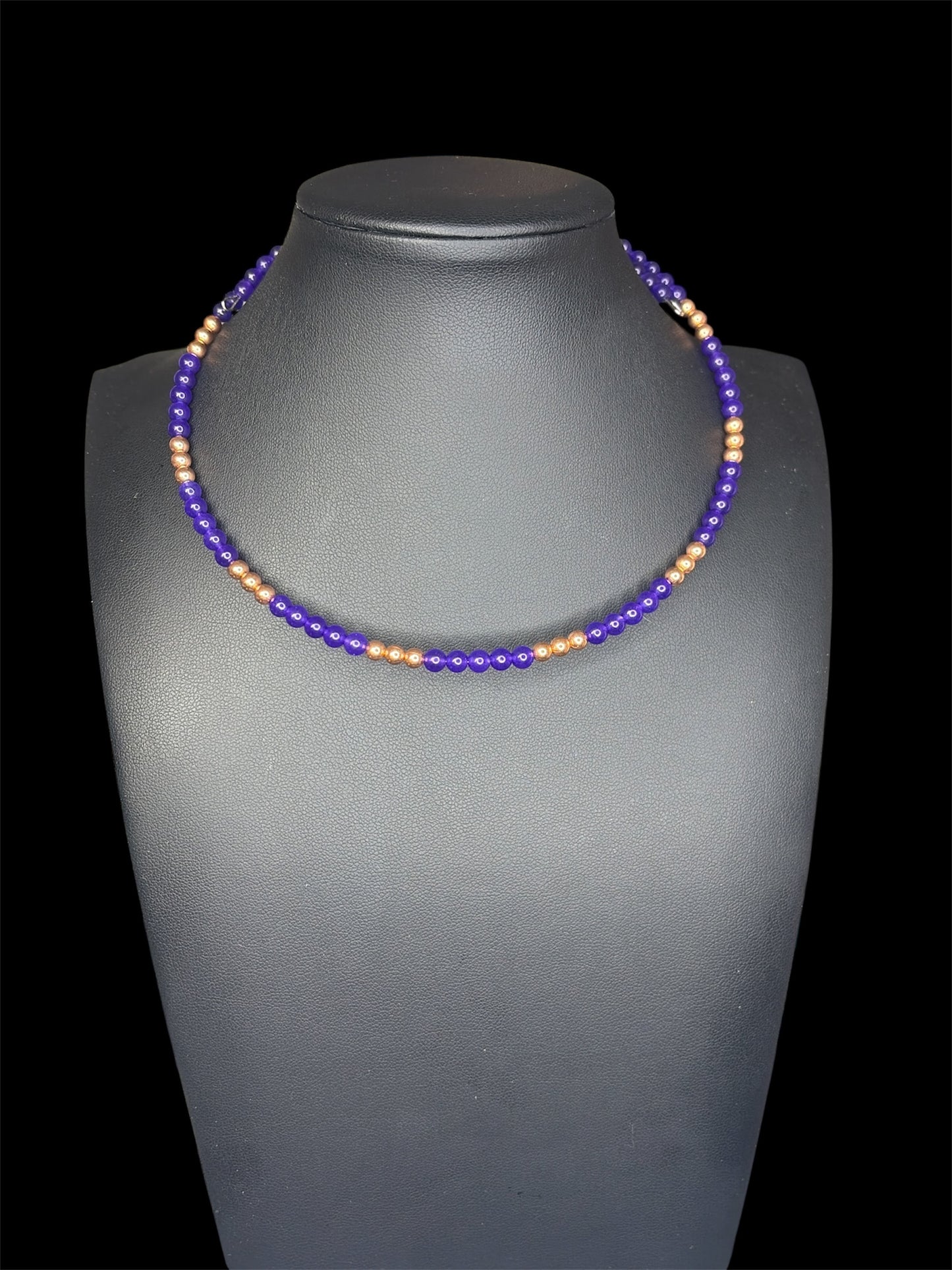 Amethyst & Copper Memory Wire Necklace