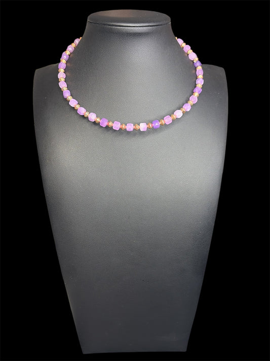 Faceted Amethyst & Copper Memory Wire