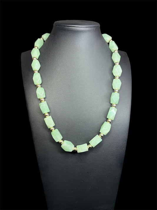 Faceted Jade & Gold Filled Necklace