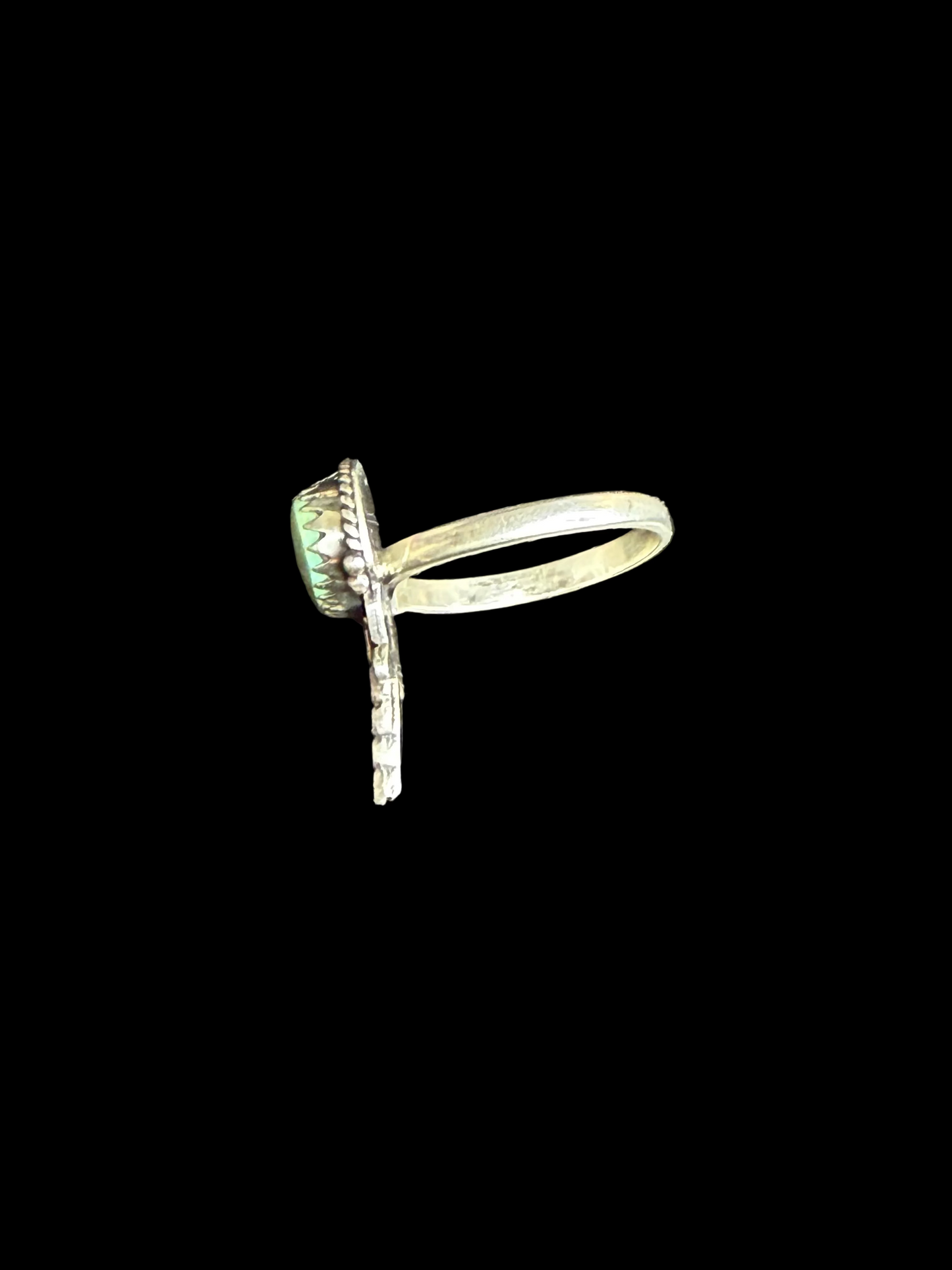 Handcrafted Kingman Turquoise & Dragonfly Ring - size 10