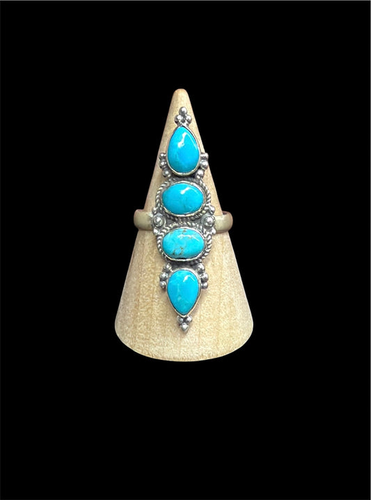 Mohave Turquoise Crawler Ring - Adjustable