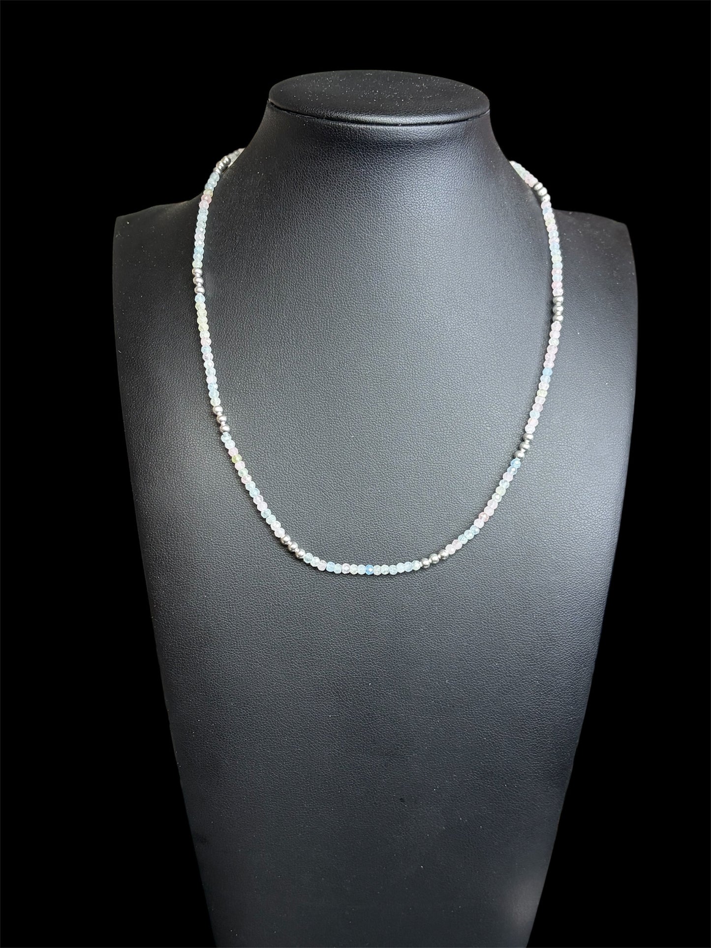 Multi-Aquamarine & Sterling Necklace